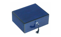 HUMIDOR LUBINSKI - BLAUW / TEAL GLANS 40 SIGAREN lubinski_humidor_blauw