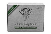 WHITE ELEPHANT NATURAL MEERSCHUIM FILTERS 9MM - 40 ST white_elephant_meerschuim_filters_40_436482832