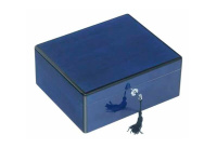 HUMIDOR LUBINSKI - BLAUW / TEAL GLANS 40 SIGAREN lubinski_humidor_blauw
