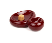 SAVINELLI PIJPASBAK BURGUNDY MET STAND - KERAMIEK savburgsidecar
