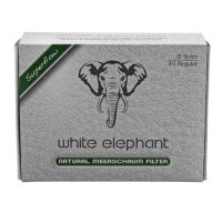WHITE ELEPHANT NATURAL MEERSCHUIM FILTERS 9MM - 40 ST white_elephant_meerschuim_filters_40_436482832