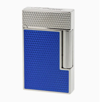 LIGNE 2 ELECTRIC BLUE LACQUER GUILLOCHE LIGHTER dupont_l2_blauw_pal