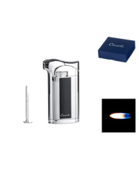 CASETI PIJPAANSTEKER - CHROME ZWART caseti_pijpaansteker_chroom_black