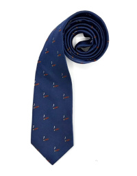 HAJENIUS STROPDAS - MARINE BLAUW SIGAREN PRINT hajenius_stropdas_200_jaar_blauw_sigaren_2