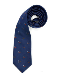 HAJENIUS STROPDAS - MARINE BLAUW SIGAREN PRINT hajenius_stropdas_200_jaar_blauw_sigaren_2