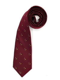 HAJENIUS STROPDAS - BORDEAUX ROOD PIJP PRINT hajenius_stropdas_200_jaar_bordeaux_rood_pijp_2